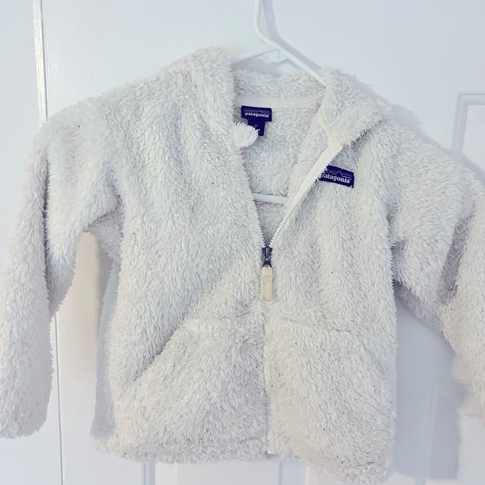 Patagonia Furry Fleece Hoodie Birch white Size: 3T